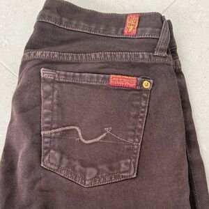 7 For All Mankind Dark Brown Straight Leg Jeans